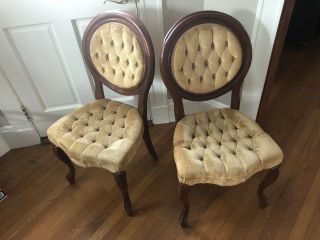 Antique Carlton Mclendon Victorian Slipper Chairs