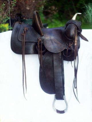 13.  5 Fred Mueller Saddle High Back Leather Vintage Horse Us Western Tack