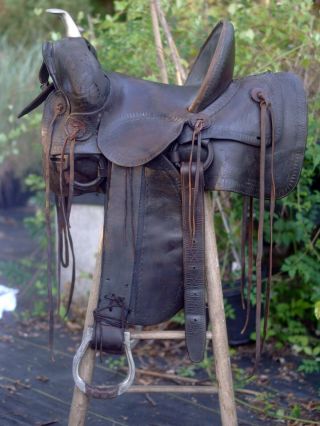 13.  5 Fred Mueller Saddle High Back Leather Vintage Horse US Western Tack 2