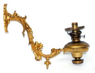 Circa 1860 Cornelius & Baker Oil Lamp W/ Orig.  Ornate Bronze Hold