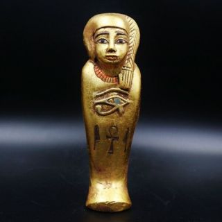 Fine Antique Egyptian Golden Ushabti (shabti) Statue Figure.  Ancient Egypt