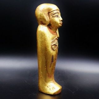 Fine Antique Egyptian Golden Ushabti (Shabti) Statue Figure.  ANCIENT EGYPT 3