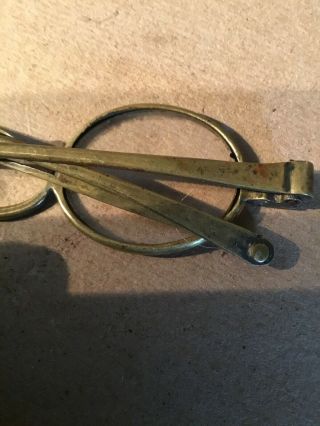 Rev War 18th Century Signed Botian Brass Frame Folding Bow Eyeglasses 1780 - 1820 5