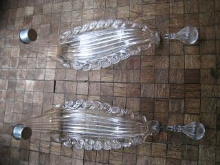 Vintage Murano Venetian Clear Glass Leaf & Parts For Chandelier (7) Parts