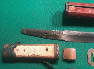 VINTAGE JAPANESE WAKIZASHI W PARTIAL KOSHIRAE UNSIGNED WAVY HAMON 7