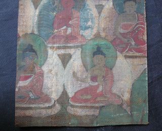 ANTIQUE 16th Century Tibet CHINESE Ming Dynasty Fragment painting THANGKA Buddha 5