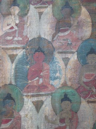 ANTIQUE 16th Century Tibet CHINESE Ming Dynasty Fragment painting THANGKA Buddha 7
