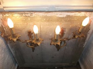 French a dark patina bronze wall light sconces antique exquisite 3