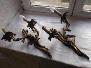 French a dark patina bronze wall light sconces antique exquisite 5