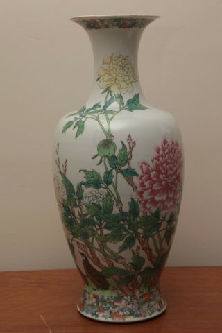 Chinese Famille Rose Porcelain Large Vase,  Marked 3
