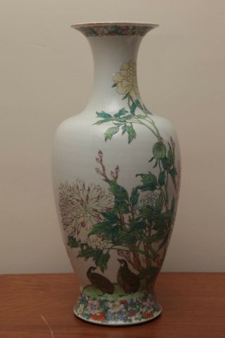 Chinese Famille Rose Porcelain Large Vase,  Marked 4