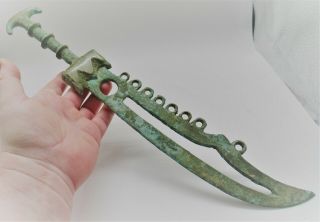 Ancient Viking Norse Bronze Simitar Battle Object Circa 1000ad Very Rare