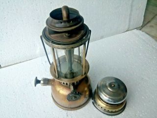 Old Vintage Little Baby Petromax No.  900 Brass Kerosene Oil Lamp Org.  Glob Germany 7