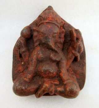 Antique Old Rare Unique Carved Brown Stone Hindu Lord Ganesha Figurine Statue