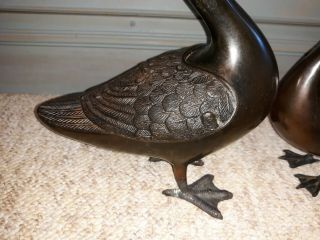 Old or Antique Chinese Bronze Duck Sculpture Pair 11