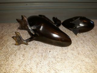 Old or Antique Chinese Bronze Duck Sculpture Pair 7