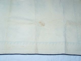 Antique Estate Hand Stitched Applique 1900 ' s Blue & White Quilt 1 of 3 12