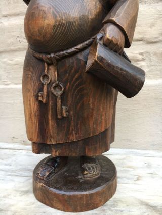 Gothic Style statue of a drinking monk in wood 5