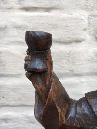 Gothic Style statue of a drinking monk in wood 6