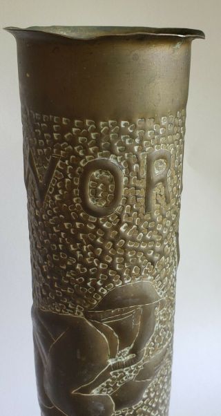 Pr World WarI TRENCH Art 75mm Shells,  Rare Man in Gas Mask,  Statue of Liberty 4