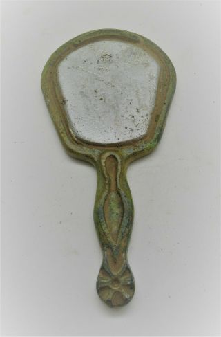 Scarce Ancient Roman Bronze Mirror Circa 200 - 300ad Authentic Object
