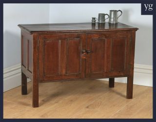 Antique English 18th Century Oak Coffer Chest Cupboard Trunk Box (circa 1750)