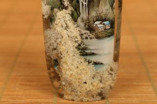 chinese natural crystal hand painting river snuff bottle 3