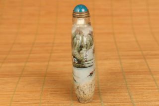 chinese natural crystal hand painting river snuff bottle 4
