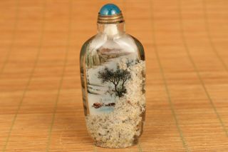 chinese natural crystal hand painting river snuff bottle 5