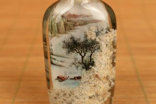 chinese natural crystal hand painting river snuff bottle 6