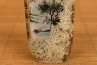 chinese natural crystal hand painting river snuff bottle 7