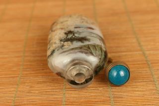 chinese natural crystal hand painting river snuff bottle 9