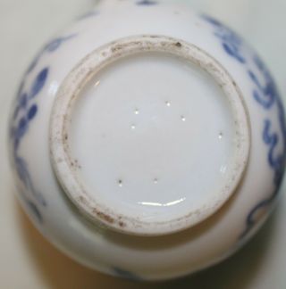 3 Antique Chinese Blue & White Porcelain Teacup With flowers and butterflies 10
