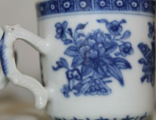 3 Antique Chinese Blue & White Porcelain Teacup With flowers and butterflies 9