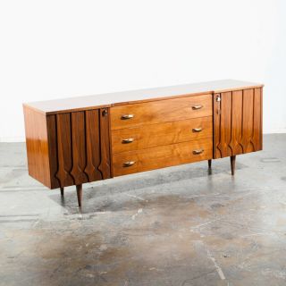 Mid Century Modern Dresser Credenza 9 Drawer Broyhill Brazilia Vintage Wide Wood