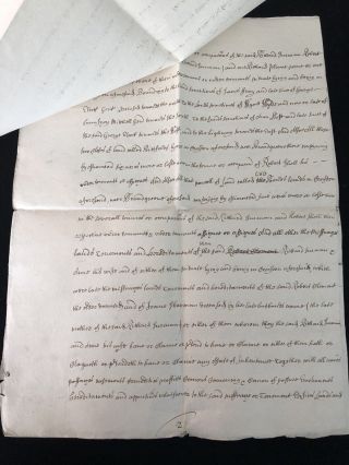 Antique 17th Century Indenture Dated 17th January 1666 (33) 2