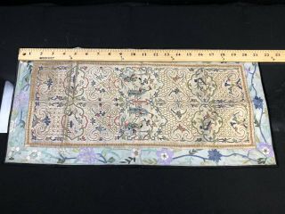 19th Century Chinese Antique Hand - Made Silk On Silk Embroidery Panal