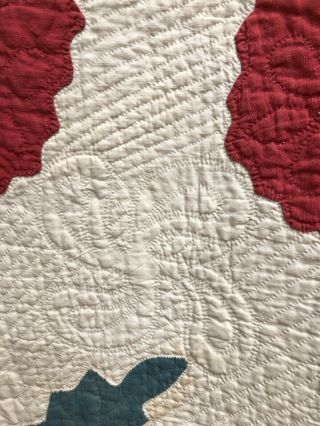 Circa 1860 Coxcomb Variation Quilt 7