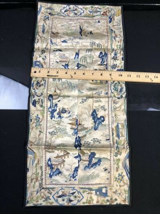 19th Century chinese Antique Hand - Made Silk On Silk embroidery Panal 2