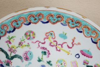 Large Chinese Straits Peranakan Nyonya Porcelain Charger Precious Objects 19c 5