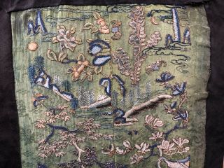 19th Century chinese Antique Hand - Made Silk On Silk embroidery Panal 2