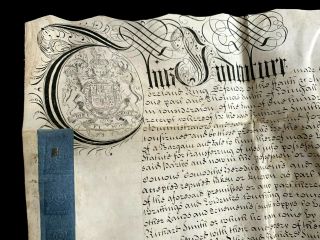 1719 Large Parchment Richard Smith,  Barber Surgeon From City Of London