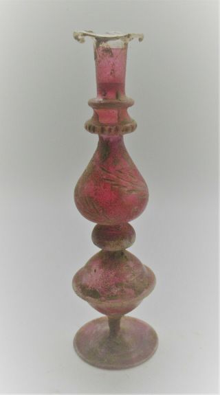 Ancient Roman Glass Iridescent Vase 200 - 300ad