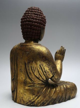 old,  Japanese,  Japan,  Buddhism wooden hand - carved syaka,  Buddha statue 58cm 　央 10