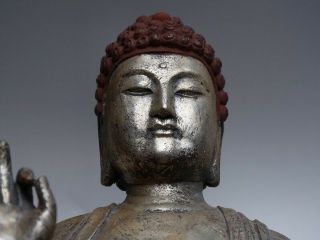 old,  Japanese,  Japan,  Buddhism wooden hand - carved syaka,  Buddha statue 58cm 　央 4