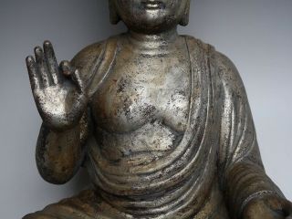 old,  Japanese,  Japan,  Buddhism wooden hand - carved syaka,  Buddha statue 58cm 　央 5
