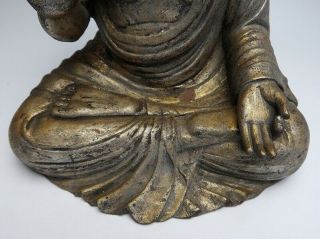 old,  Japanese,  Japan,  Buddhism wooden hand - carved syaka,  Buddha statue 58cm 　央 6