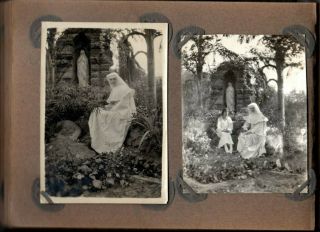 1929 Vintage Photo Album Catholic Nuns Mission India Natives Groups Convent RARE 7
