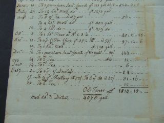 1774 COLONIAL NEWPORT R.  I.  WM.  VERNON TRIANGLE SLAVE TRADE MANUSCRIPT INVOICE 5