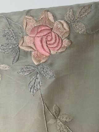 Antique CHINESE Silk EMBROIDERY Robe Flowers and Foilage GOLD BUTTONS 3